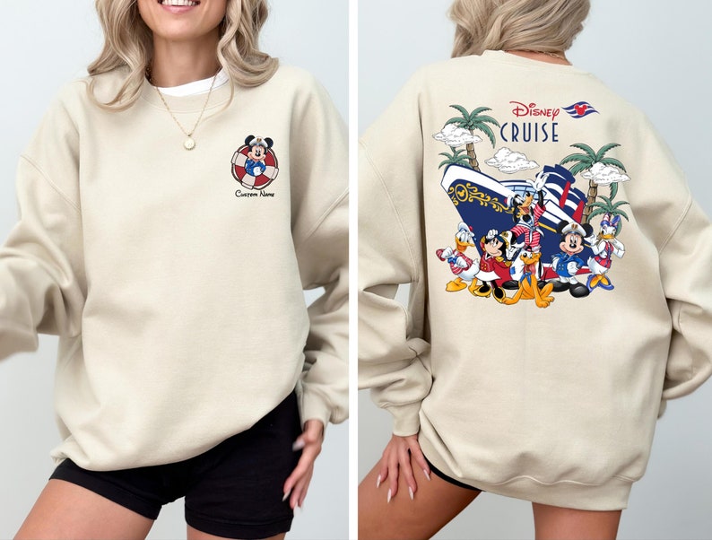 Personalized Disney Cruise Shirt, Mickey and Friends Shirt, Custom Family Cruise Trip Shirt, Disney Group Matching Tees, Custom Name Shirt 画像 1