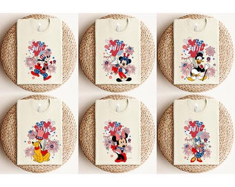 Disney 4th Of July Shirt, Disney Characters 4th of July Tees, Mickey American Flag Shirt, Mickey and Friends 4th July Tee, Disney USA Shirt