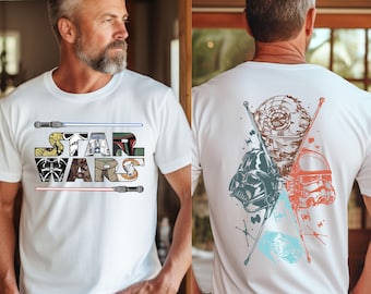 Disney Star Wars Two Sided T-Shirt, Star Wars Sweatshirt, Retro Star Wars Shirt, Disney Star Wars Sweatshirt, Star Wars Characters Shirt
