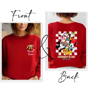 Camiseta personalizada de Disney, camiseta de Mickey y compañía, sudadera a cuadros de Mickey, camiseta de grupo de Disney, camiseta de Mickey y sus amigos, camiseta de viaje a Disney imagen 6