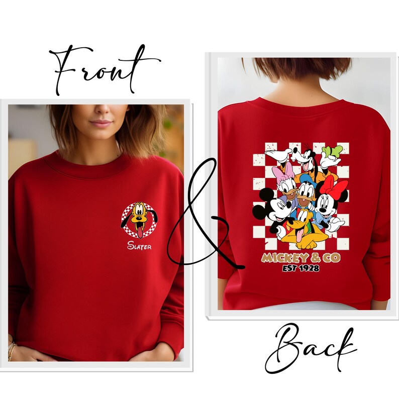 Camiseta personalizada de Disney, camiseta de Mickey y compañía, sudadera a cuadros de Mickey, camiseta de grupo de Disney, camiseta de Mickey y sus amigos, camiseta de viaje a Disney imagen 6
