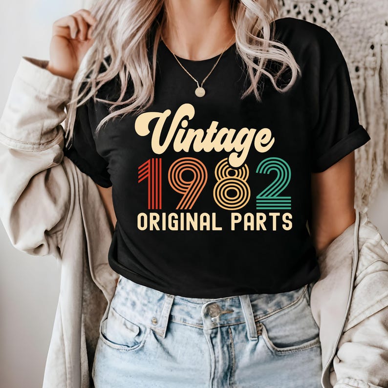 1982 Vintage T-shirt, 1982 Original Part Shirt, 1982 Birthday Shirt ...