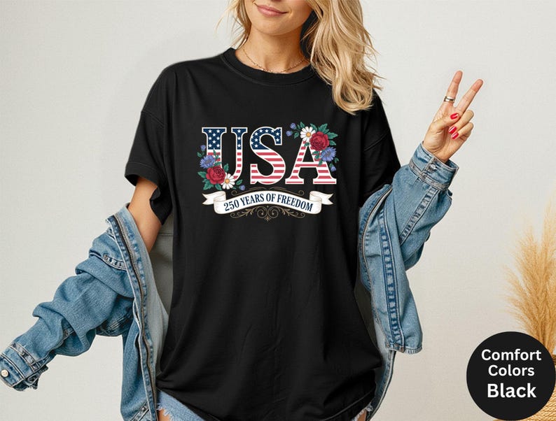 Comfort Colors® Mickey Mouse USA Flag Shirt, America T-Shirt, Disney Custom 4th of July Shirt, USA 250th Anniversary Shirt, Independence Day image 4