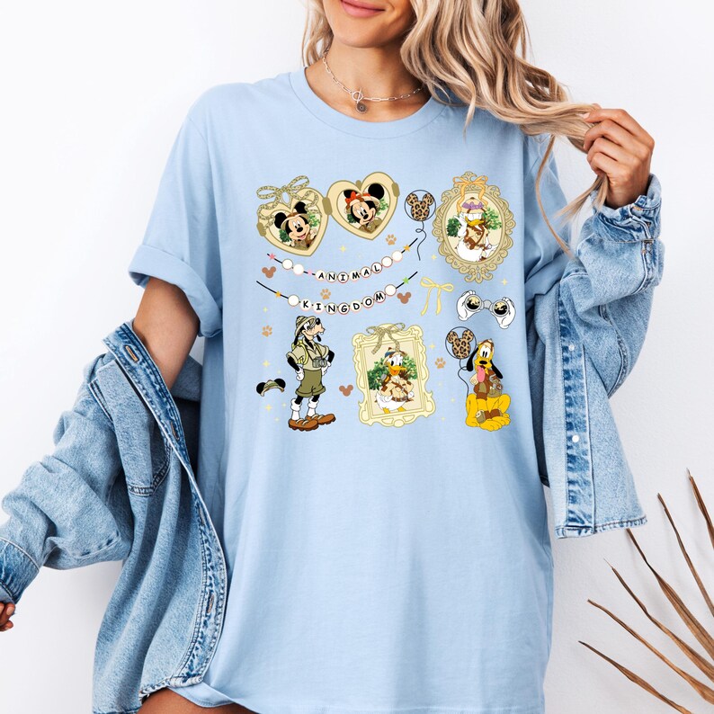 Mickey And Friends Coquette Bows Animal Kingdom Shirt, Disney Safari Mode Shirt, Magic Kingdom Family Trip Shirt, Mickey Minnie Safari Shirt image 6