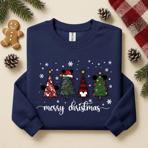 Disney Merry Christmas Shirt, Disneyland Holiday Shirt, Mickey and Minnie Christmas Sweatshirt, Disney T-Shirt For Holiday, Christmas Gift image 3