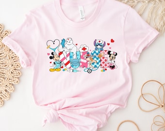 Disney Nurse Characters Shirt, Disney Nurse T-shirt, Nursing School Student Gift, Nurse Week Shirt, Nurse's Day Shirt, Disney Trip Tee