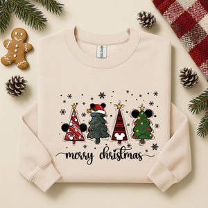 Disney Merry Christmas Shirt, Disneyland Holiday Shirt, Mickey and Minnie Christmas Sweatshirt, Disney T-Shirt For Holiday, Christmas Gift image 2