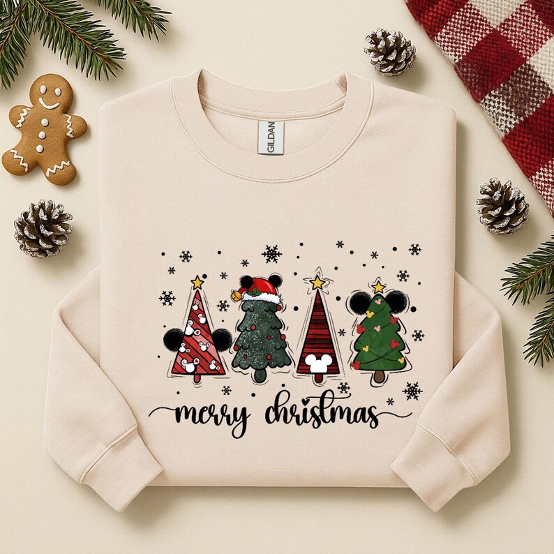 Disney Merry Christmas Shirt, Disneyland Holiday Shirt, Mickey and Minnie Christmas Sweatshirt, Disney T-Shirt For Holiday, Christmas Gift image 2