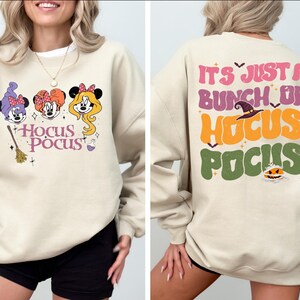 Disney Halloween Sweatshirt, Minnie And Daisy Halloween Shirt, Disney Witch Movie Sweatshirt, Disneyland Halloween Party Shirt, Family Gift image 1