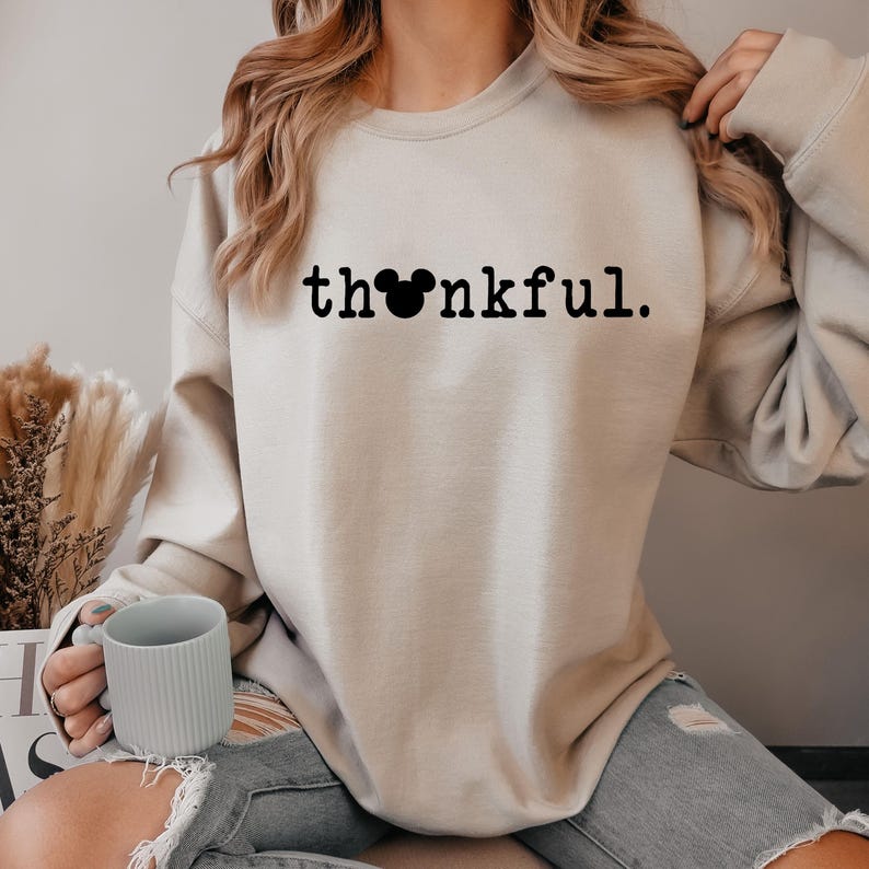 Thanksgiving Sweatshirt, Thankful Shirt, Thankful Mickey Shirt, Disneyland Thanksgiving T-shirt, Thanksgiving Gifts, Mickey Minnie Shirt bild 4