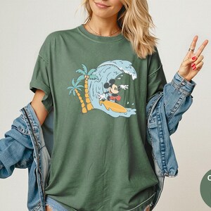 Comfort Colors® Mickey Surfing T-Shirt, Disney Mickey Shirt, Disney Summer Trip Shirt, Summer Kids Shirt, Mickey Summer Vacation Shirt image 5