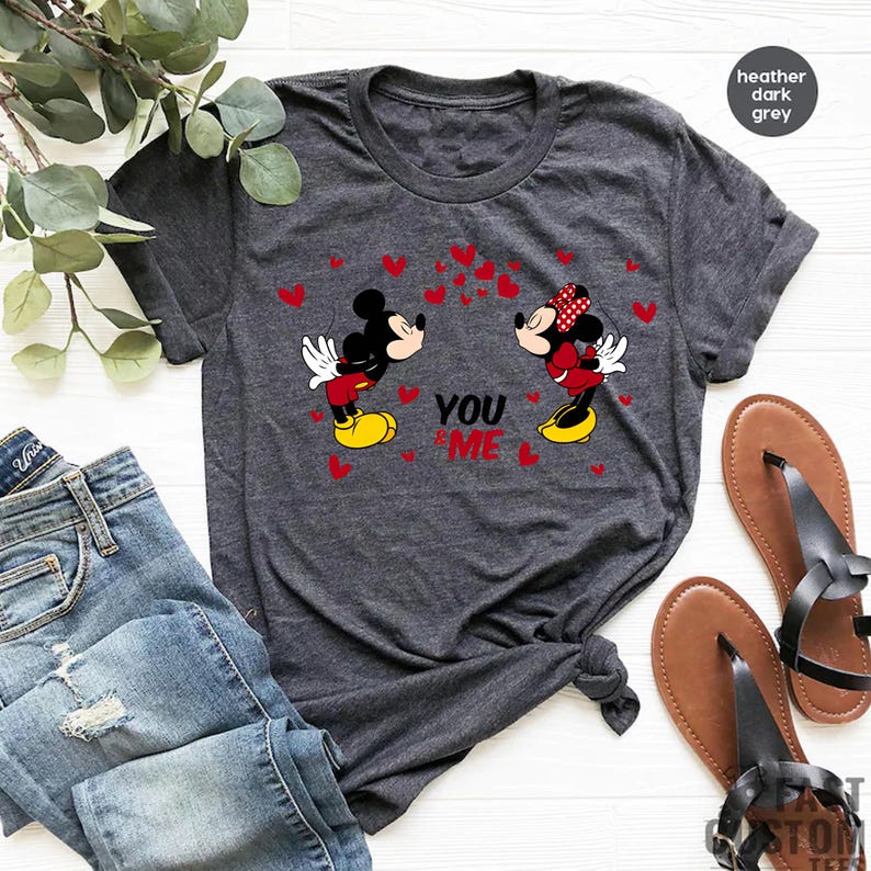 Mickey and Minnie Valentines Day Sweatshirt, Retro Couple Shirts, Valentines Day Shirt, Kiss Shirt, Disneyworld Shirt, Disney Love Shirt image 4