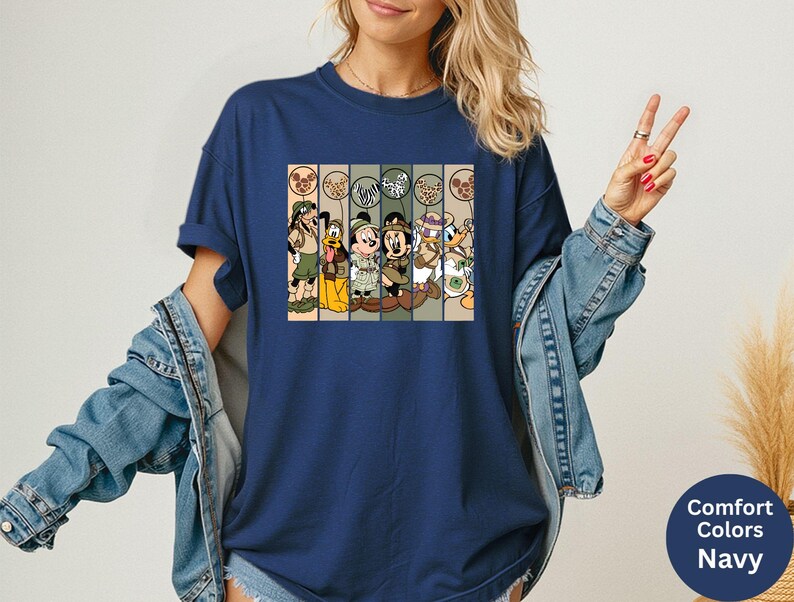 Comfort Colors® Mickey and Friends Safari Shirt, Disney Animal Kingdom T-Shirt, Mickey Safari Shirt, Disneyland Family Safari Trip Shirt image 5
