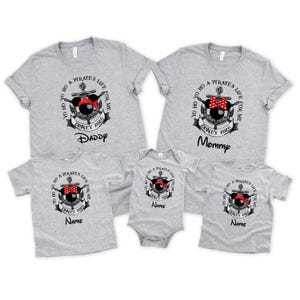 Custom Disney Pirates Family T-Shirt, Mickey And Minnie Pirate Shirt, Disney Pirate Family Matching Shirt, Disney Cruise Group Shirt imagem 2
