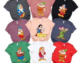 Seven Dwarfs Family Matching Shirt, Seven Dwarfs Group Costumes, Disney Group Shirts, Disney Family Tees, Snow White Shirt, Disney Princess