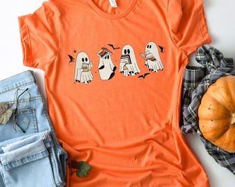 Ghosts Reading Books Shirt, Books Lover Ghost Sweatshirt, Halloween Book Lover Gift, Halloween Teacher Shirt, Fall Sweatshirt, Pumpkin Shirt