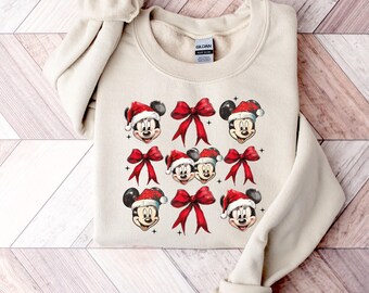 Mickey And Minnie Christmas Sweatshirt, Disney Christmas 2025 Shirt, Disney Family Christmas T-Shirt, Vintage Disney Christmas Shirt