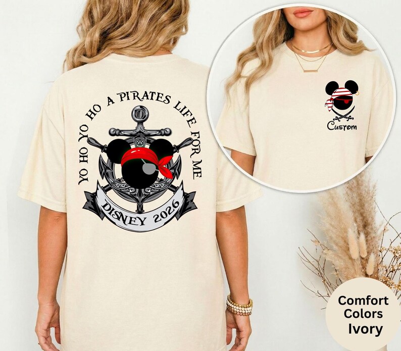 Comfort Colors® Disney Pirate Cruise Shirt, Custom Family Cruise Shirt, Mickey Mouse Pirate Shirt, Personalized Mickey minnie Pirates Shirt image 1