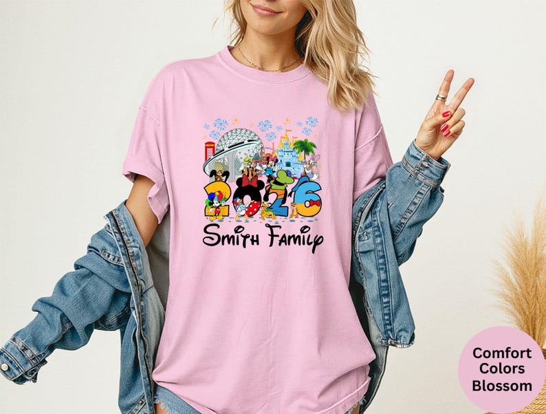 Comfort Colors® Personalized Disney trip 2026 shirt, Family vacation group matching shirt, WDW Disneyworld Mickey & friends Disney squad Tee image 11