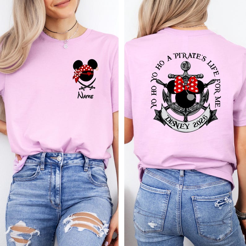 Disney Pirate Cruise Shirt, Custom Family Cruise Shirt, Mickey and Minnie Mouse Pirate Shirt, Personalized Pirates Shirts, Disney Pirate Tee Bild 2