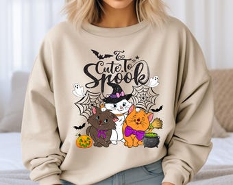 Sweat Halloween Disney, sweat trop mignon, sweat Halloween enfant, sweat Halloween chat, chemise Halloween Disneyland, chemise chat