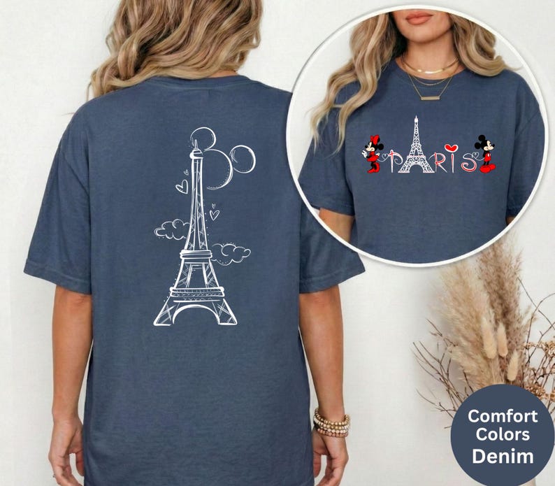 Comfort Colors® Disney Paris Shirt, Mickey Minnie Eiffel Shirt, Disneyland Paris Vacation Shirt, Disney Matching Paris Family Trip T-Shirt image 11