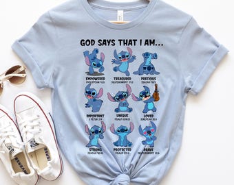 God Says That I Am Stitch Shirt, Disney God Says T-Shirt, Disney Family T-Shirt, Stitch Movies Shirt, Disney World Shirts, Gift For Kids
