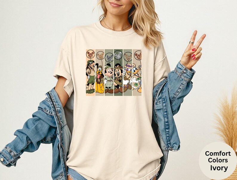 Comfort Colors® Mickey and Friends Safari Shirt, Disney Animal Kingdom T-Shirt, Mickey Safari Shirt, Disneyland Family Safari Trip Shirt image 6