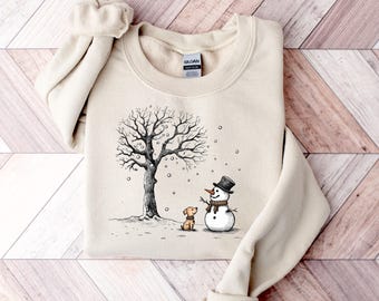 Sudadera "Let It Snow", sudadera navideña con muñeco de nieve, sudadera navideña, camisa de muñeco de nieve, regalo para amantes de los perros, camiseta de Feliz Navidad