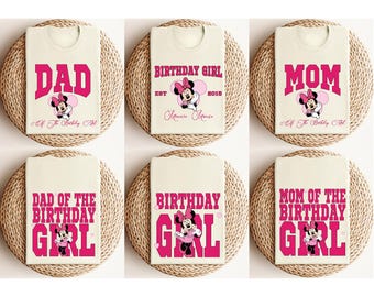 Camiseta de cumpleaños de Minnie para niña, camiseta de Disney Birthday Squad, camiseta de cumpleaños para mamá y papá, camiseta de viaje de cumpleaños de WDW, camiseta de cumpleaños familiar a juego