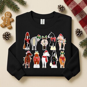 Horse Christmas Sweatshirt, Horse Lover Animal Christmas Shirt, Christmas Farm Animals T-Shirt, Christmas Horse Shirt, Gift For Horse Lover zdjęcie 7