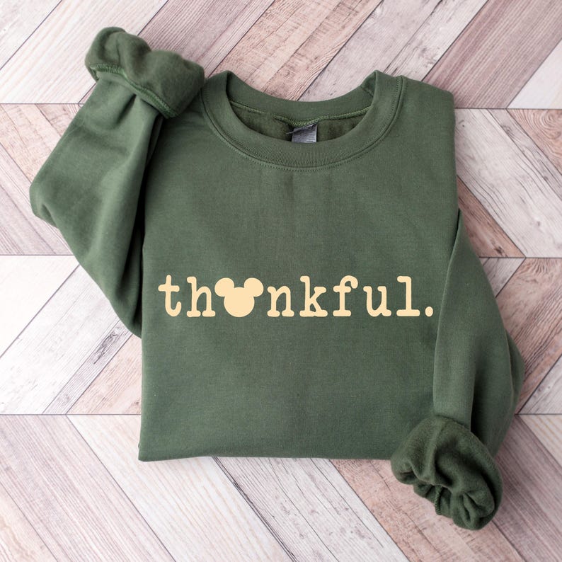 Thanksgiving Sweatshirt, Thankful Shirt, Thankful Mickey Shirt, Disneyland Thanksgiving T-shirt, Thanksgiving Gifts, Mickey Minnie Shirt bild 3