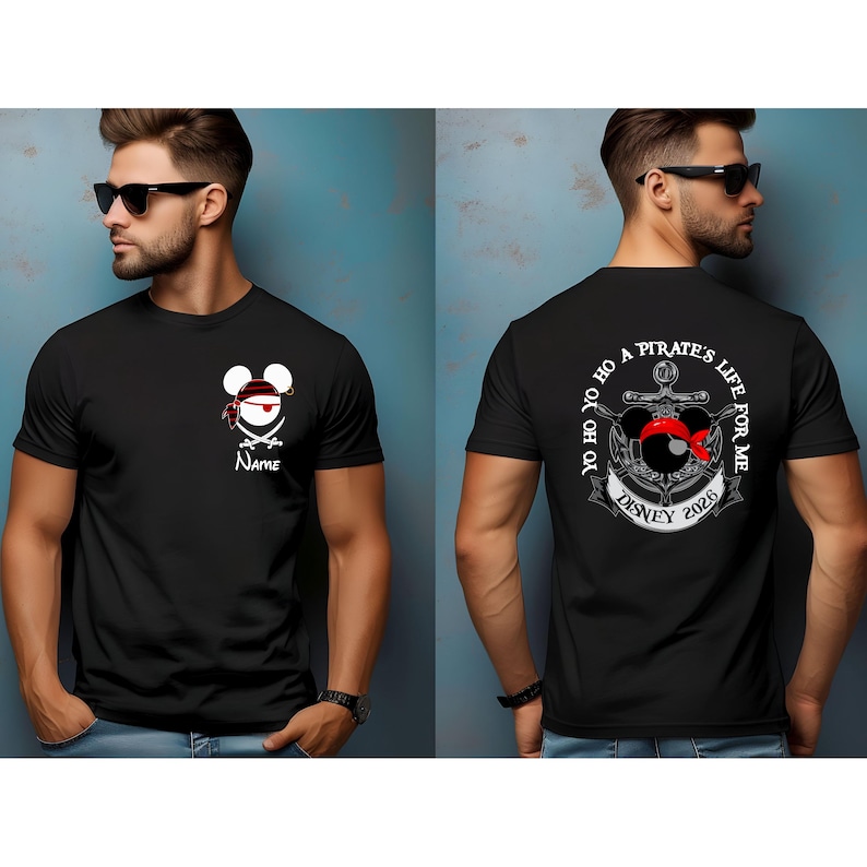 Disney Pirate Cruise Shirt, Custom Family Cruise Shirt, Mickey and Minnie Mouse Pirate Shirt, Personalized Pirates Shirts, Disney Pirate Tee Bild 5
