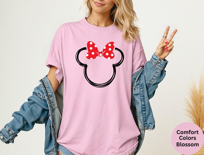 Comfort Colors® Disney Minnie And Mickey Sketch Shirts, Disney Family Trip Tee, Matching Family Shirts, Minnie And Mickey Head Sketch Shirt image 9