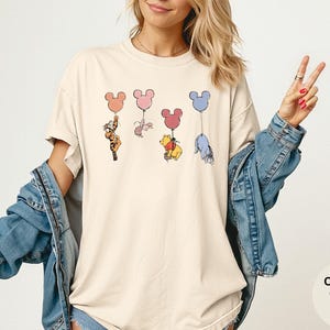 Comfort Colors® Disney Winnie The Pooh and Friends Shirt, Pooh Mickey Balloons Shirt, Disney Pooh T-Shirt, Disneyworld Family Trip Shirt image 6