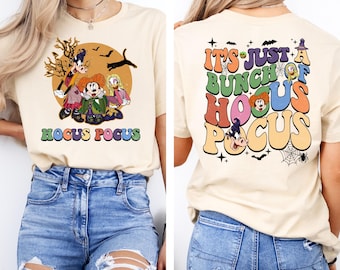 Chemise Halloween Disney, chemise Halloween Minnie Daisy recto-verso, sweat-shirt film de sorcières Disney, chemise fête d'Halloween Disneyland, cadeau de famille