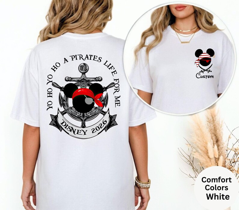 Comfort Colors® Disney Pirate Cruise Shirt, Custom Family Cruise Shirt, Mickey Mouse Pirate Shirt, Personalized Mickey minnie Pirates Shirt image 8
