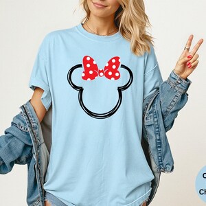 Comfort Colors® Disney Minnie And Mickey Sketch Shirts, Disney Family Trip Tee, Matching Family Shirts, Minnie And Mickey Head Sketch Shirt image 8
