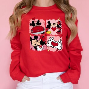 Mickey and Minnie Valentine Sweatshirt, Mickey Minnie Mouse Shirt, Disneyland Valentine's Day Couple Matching Trip Shirt, Mickey Heart Shirt image 4