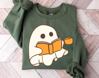 Ghost Books Shirt, Ghosts Reading Books Shirts, Halloween Teacher T-Shirt, Halloween Reading T-Shirt, Book Lover Gift, Halloween Ghost Shirt