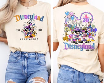 T-shirt Disneyland Californie, chemise Disneyworld, chemise Walt Disney, chemise Mickey et ses amis, chemise famille Disney, Disneyland Magical Year