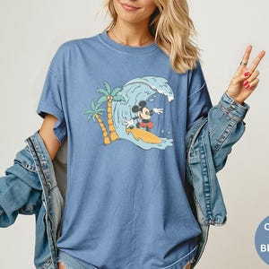 Comfort Colors® Mickey Surfing T-Shirt, Disney Mickey Shirt, Disney Summer Trip Shirt, Summer Kids Shirt, Mickey Summer Vacation Shirt image 6
