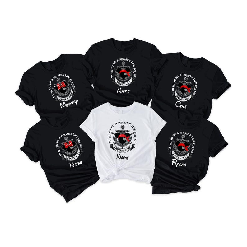Custom Disney Pirates Family T-Shirt, Mickey And Minnie Pirate Shirt, Disney Pirate Family Matching Shirt, Disney Cruise Group Shirt imagem 1