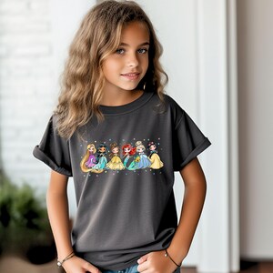 T-shirt Princesse Disney, T-shirt Raiponce Ariel Belle Blanche-Neige Disney Cendrillon, T-shirt fille voyage Disney, Chemise Disneyland Magic Kingdom image 6