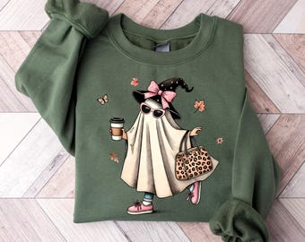 Camiseta de fantasma de Halloween, camiseta de fantasma linda, camiseta de Halloween para mujer, camiseta linda de otoño, camiseta de Halloween, camiseta retro de otoño, camiseta vintage de fantasma