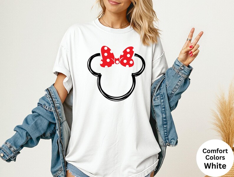 Comfort Colors® Disney Minnie And Mickey Sketch Shirts, Disney Family Trip Tee, Matching Family Shirts, Minnie And Mickey Head Sketch Shirt image 10