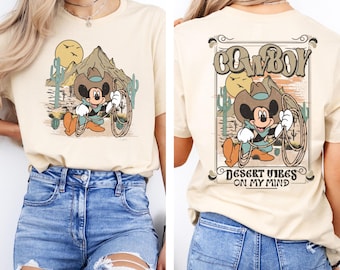 Two Sided Disney Mickey Mouse Cowboy Shirt, Disney Family Trip Shirt, Magic Kingdom Sweatshirt, Disney Holiday Gifts, Mickey Kids Shirt