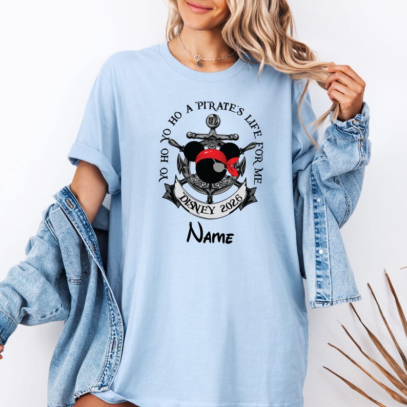 Custom Disney Pirates Family T-Shirt, Mickey And Minnie Pirate Shirt, Disney Pirate Family Matching Shirt, Disney Cruise Group Shirt imagem 6