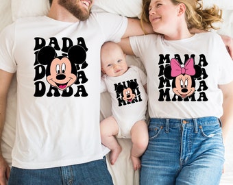 Disney Dada Mama Mini Shirt, Mouse Family Matching Shirt, Dada And Mini Outfit, Mama And  Mini Matching Shirt, Disneyland Family Trip Shirt