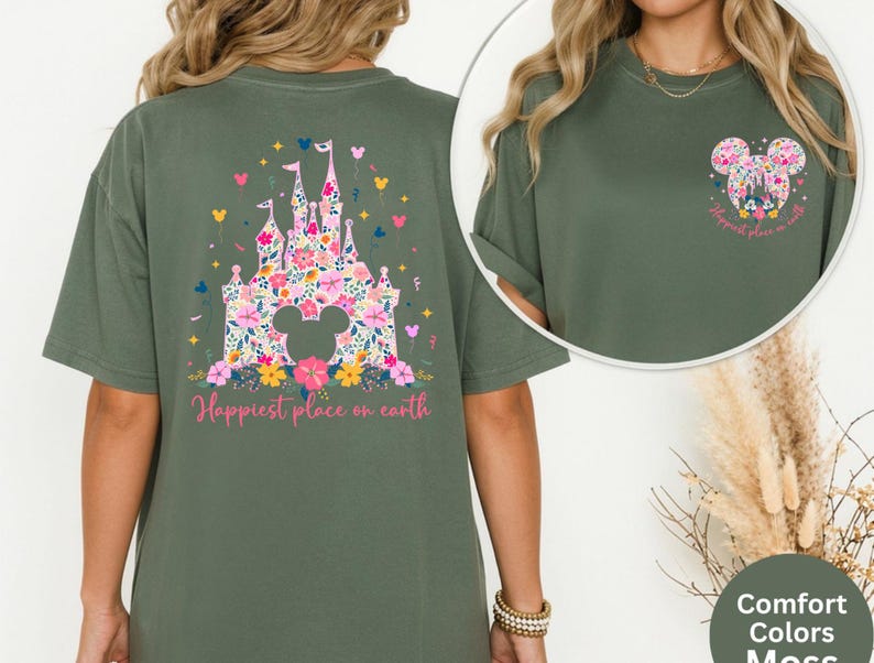 Comfort Colors® Happiest Place on Earth Shirt, Magic Kingdom Shirt, Mickey Ears Magical Castle Shirt, Disney World Trip, Disney Castle Tee image 5